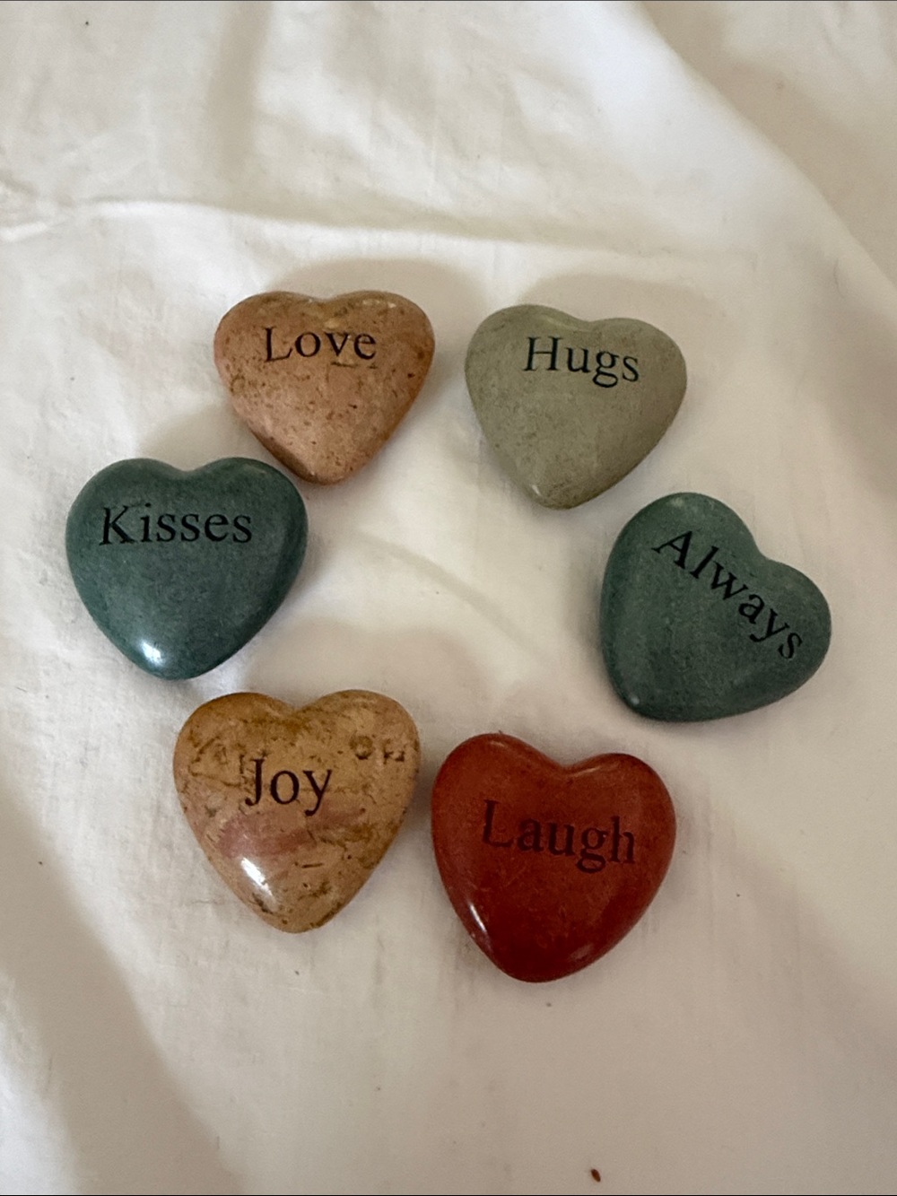 Assorted Heart Sentiment Stones - Multicolor Inspirational Set